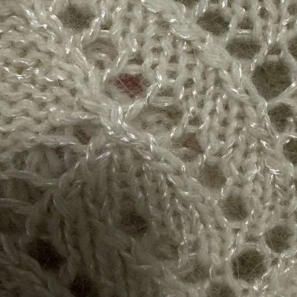 Rina Rossi Soft Cream Diamond-Open Knit Crewneck Sweater - Picture 8 of 8